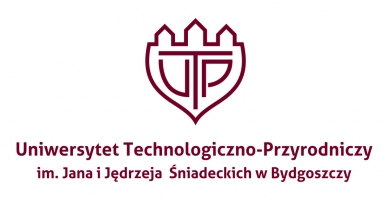 Logo Uniwersytetu Technologiczno-Przyrodniczego w Bydgoszczy z nazwą uczelni.